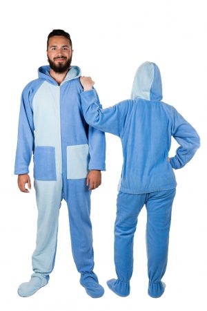 Sky Blues Kajamaz: Footed Pajamas for Adults